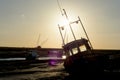 Heswall boatyard mooring and slipway Sunset