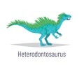 Heterodontosaurus. Ornithischian dinosaur. Colorful vector illustration of prehistoric creature heterodontosaurus in