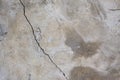 Heterogeneous gray concrete wall or floor background with crack