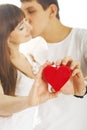 Heterosexual couple with a heart Royalty Free Stock Photo