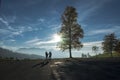 Heterosexual Couple Holding Hands in Nature Silhouette Royalty Free Stock Photo