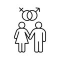 Heterosexual couple linear icon Royalty Free Stock Photo