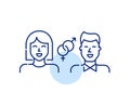 Heterosexual couple. Straight dating app match. Happy girl and guy. Pixel perfect, editable stroke line icon