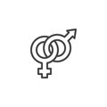 Heterosexual gender line icon