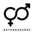 Heterosexual Gender Symbol related vector glyph icon. Isolated on white background. Vector illustration