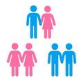 Heterosexual and same sex couple icons Royalty Free Stock Photo