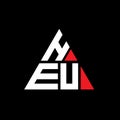 HEU triangle letter logo design with triangle shape. HEU triangle logo design monogram. HEU triangle vector logo template with red Royalty Free Stock Photo