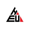 HEU triangle letter logo design with triangle shape. HEU triangle logo design monogram. HEU triangle vector logo template with red Royalty Free Stock Photo