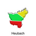 Heubach world map vector design template, graphic style isolated on white background, suitable for your company Royalty Free Stock Photo