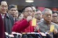 Heung Yee Kuk chairman Kenneth Lau Yip-keung take part in fortune stick drawing ceremony at Che Kung Temple in Sha Tin.