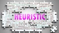 Heuristic as a complex subject, related to various topics and ideas on a puzzle