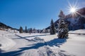 Idylic winter landscape in Austria, Heutal, Unken, Salzburger Land, Austria