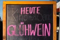 Heute Gluehwein Sign Traditional German Christmas Beverage Sign