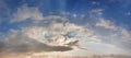 Heven With Sun Rays. Panoramic Blue Sky With White Cloud And Sun Light, Skyline Nature Background