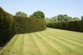 Hever castle garden's path and hedges in England