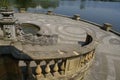 Hever castle garden's patio at a lakeside in England Royalty Free Stock Photo