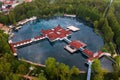 Heviz, Hungary - Aerial view of Lake Heviz, the worldÃ¢â¬â¢s second-largest thermal lake and holiday spa destination at Zala county