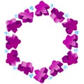 Hex frame of purple meeples