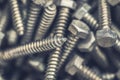 Hex head metal screws for wood