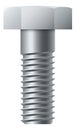 Hex metal fastener. Realistic stainless steel bolt