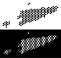 East Timour Map Honeycomb Mosaic