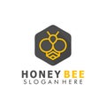 Hexa Bee Honey creative modern logo design vector Illustration