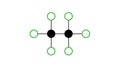 hexachloroethane molecule, structural chemical formula, ball-and-stick model, isolated image perchloroethane