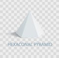 Hexaconal Pyramid Geometric Shape in White Color