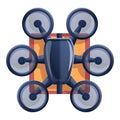 Hexacopter delivery icon, cartoon style