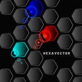 hexagon abstract vector background. The concept of 3d futuristic technology. Vector Illustration For Wallpaper, Banners, Royalty Free Stock Photo