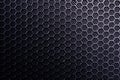 Dark horizontal background with hexagons with lighting