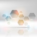 Hexagon background. Plastic glossy badges Royalty Free Stock Photo