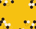 Hexagon abstract vector yellow background