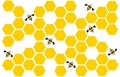 Hexagon bee hive design art and space background vector Royalty Free Stock Photo