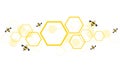 Hexagon bee hive design art and space background vector Royalty Free Stock Photo