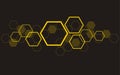 Hexagon bee hive design art and space background Royalty Free Stock Photo