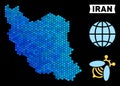 Blue Hexagon Iran Map