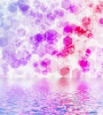 Hexagon bokeh background. Royalty Free Stock Photo