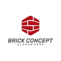 Hexagon Brick Building logo design vector, Brickwork simple modern logo template, Emblem, Design Concept, Creative Symbol, Icon Royalty Free Stock Photo