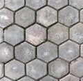 Hexagon brick floor texture background, gray paving background and wallpaper