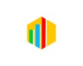 Hexagon Business Stats Logo Design Template