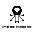 hexagon, circuit, heart, emotional intelligence icon. One of the business collection icons for websites, web design, mobile app