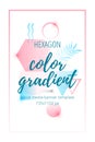 Hexagon color gradient social media banner template pin