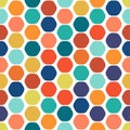 Hexagon colorful seamless geometric pattern.