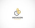 hexagon consult logo creative line science lab Royalty Free Stock Photo