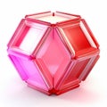 Hexagon cube displayed vividly against a stark white backdrop, Ai Generated