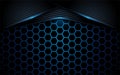 Hexagon dark blue abstract background