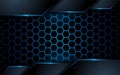 Hexagon dark blue abstract background