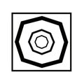 Hexagon decreases in size towards the center forming a pattern Royalty Free Stock Photo