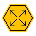 hexagon expand fullscreen line flat icon design Royalty Free Stock Photo